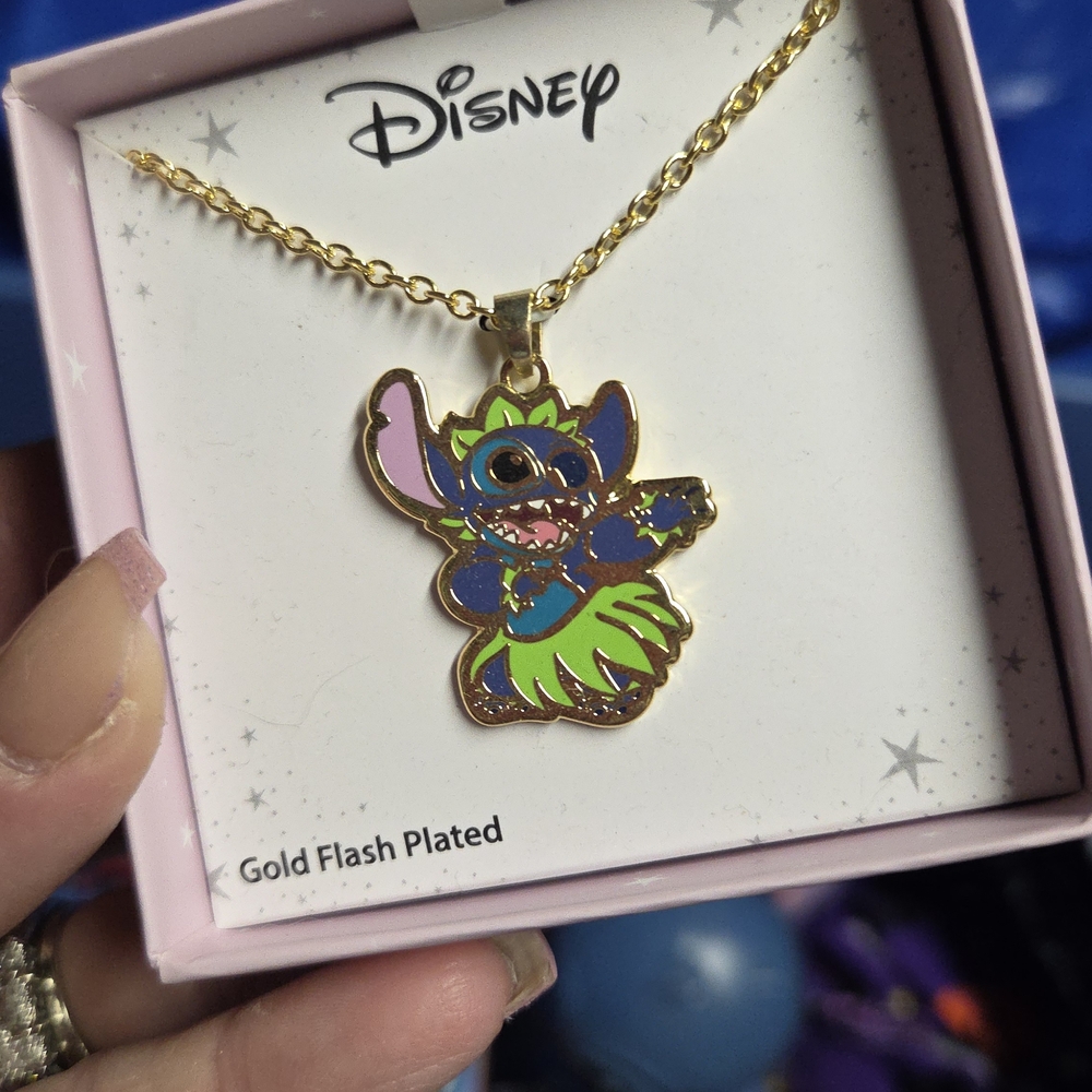 Disney Gold Stitch Pendant Necklace